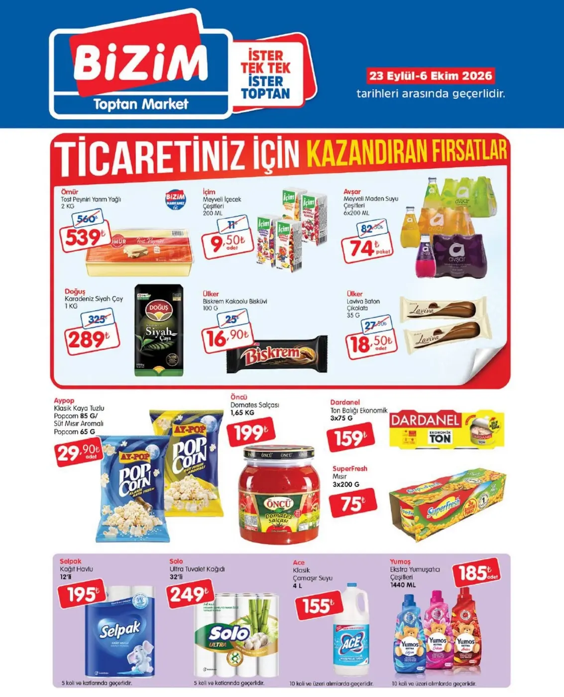 Bizim Toptan Market 23 Eylül – 6 Ekim 2026 kataloğu sayfa 2